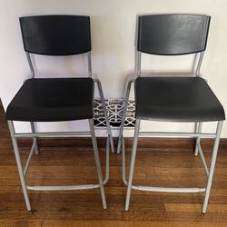 Pair of IKEA Bar Stools with Backrest 