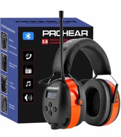 Upgraded Bluetooth Hearing Protection AM FM Radio Headphones - 31SNR Noise Reduction Ear Muffs with Long-Lasting Stable Rechargeable Battery - 50 Hrs