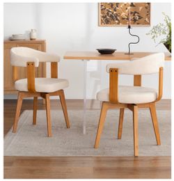 Mid-Century Modern Swivel Dining Chairs – Set of 2