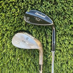 CLEVELAND WEDGE SET - 588 RTX 2.0 BLACK SATIN WEDGE SAND SW - CLEVELAND CG12 BLACK PEARL WEDGE LOB LW 60°