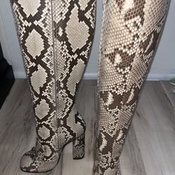 Gucci Snakeskin Knee High Boots