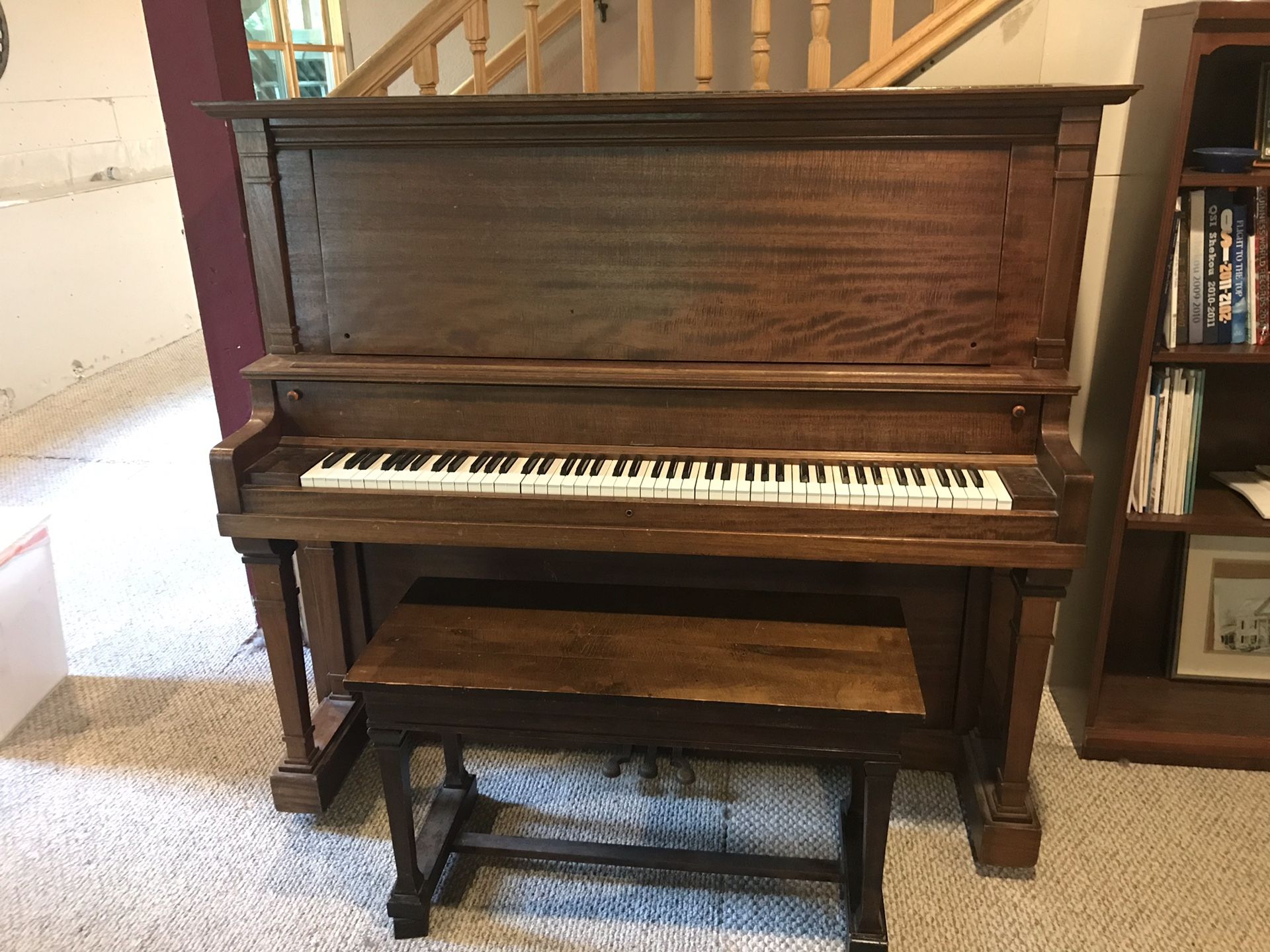 Hallet and Davis Upright Piano