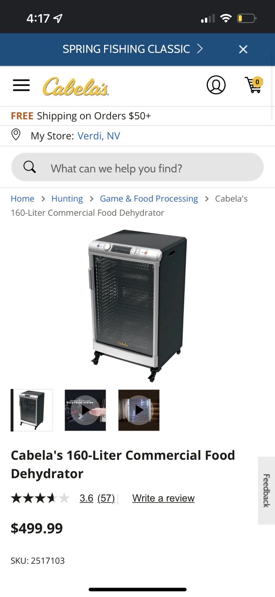 Cabela's 160-Liter Commercial Food Dehydrator