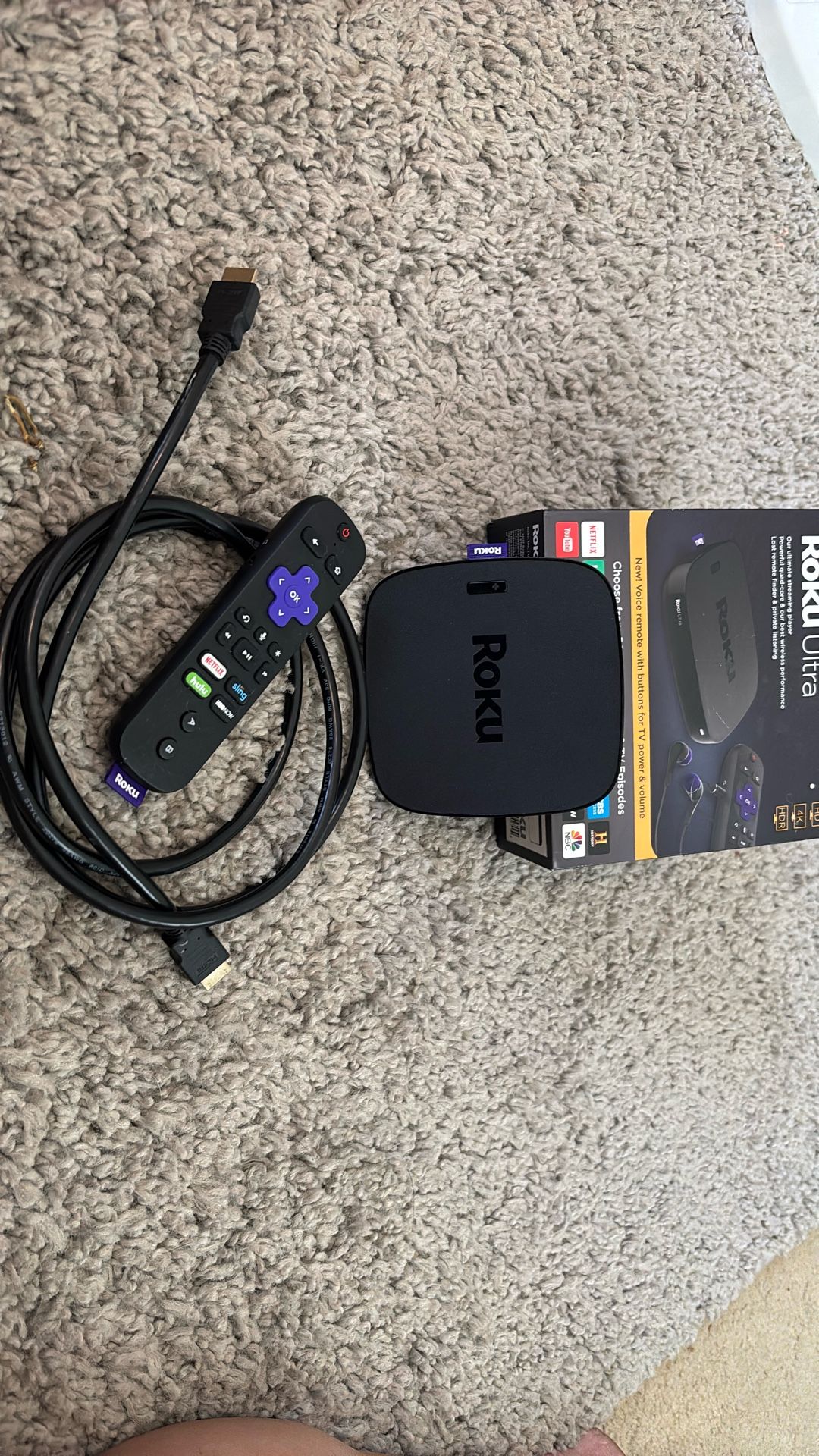 Roku Ultra . Never Used. Extra HDMI Cable Included