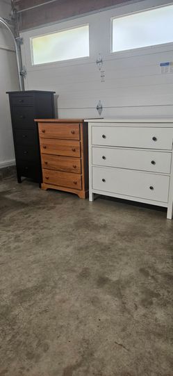 Set of 3 Dressers – Black, Brown, and White ( priced separately)