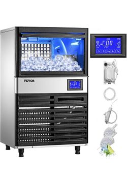 Commercial Ice Maker 120LBS/24H with 39LBS Bin, Ice Machine