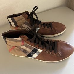 Pre-owned Burberry High Top Sneakers Sz 42