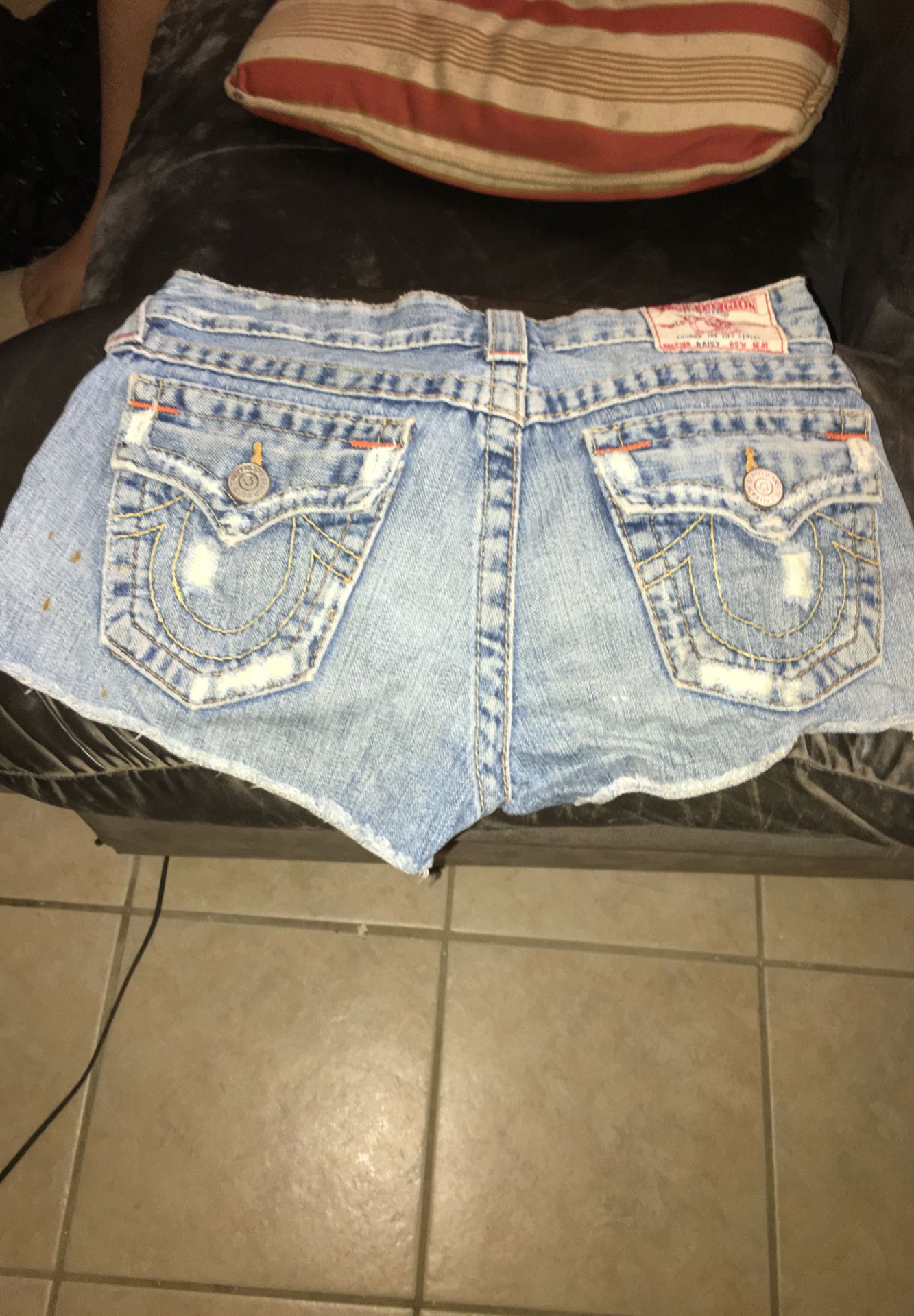 True religion denim shorts