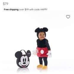 Mickey Mouse Pottery Barn 6-12 Months Costume
