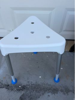 New Space-Saving Triangular Shower Chair for Inside Shower, FSA/HSA Eligible 400 Ibs Adjustable Shower Stool for Elderly and Disabled, Non-Slip Bathtu