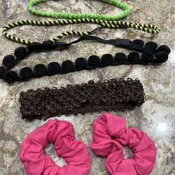 Hair Accessories: Pony-Tail And Headbands - See Both Pictures.