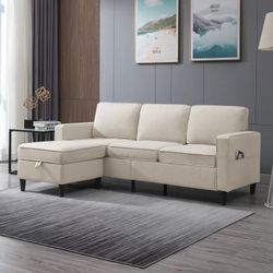 Couch And Ottoman Brand New Beige 