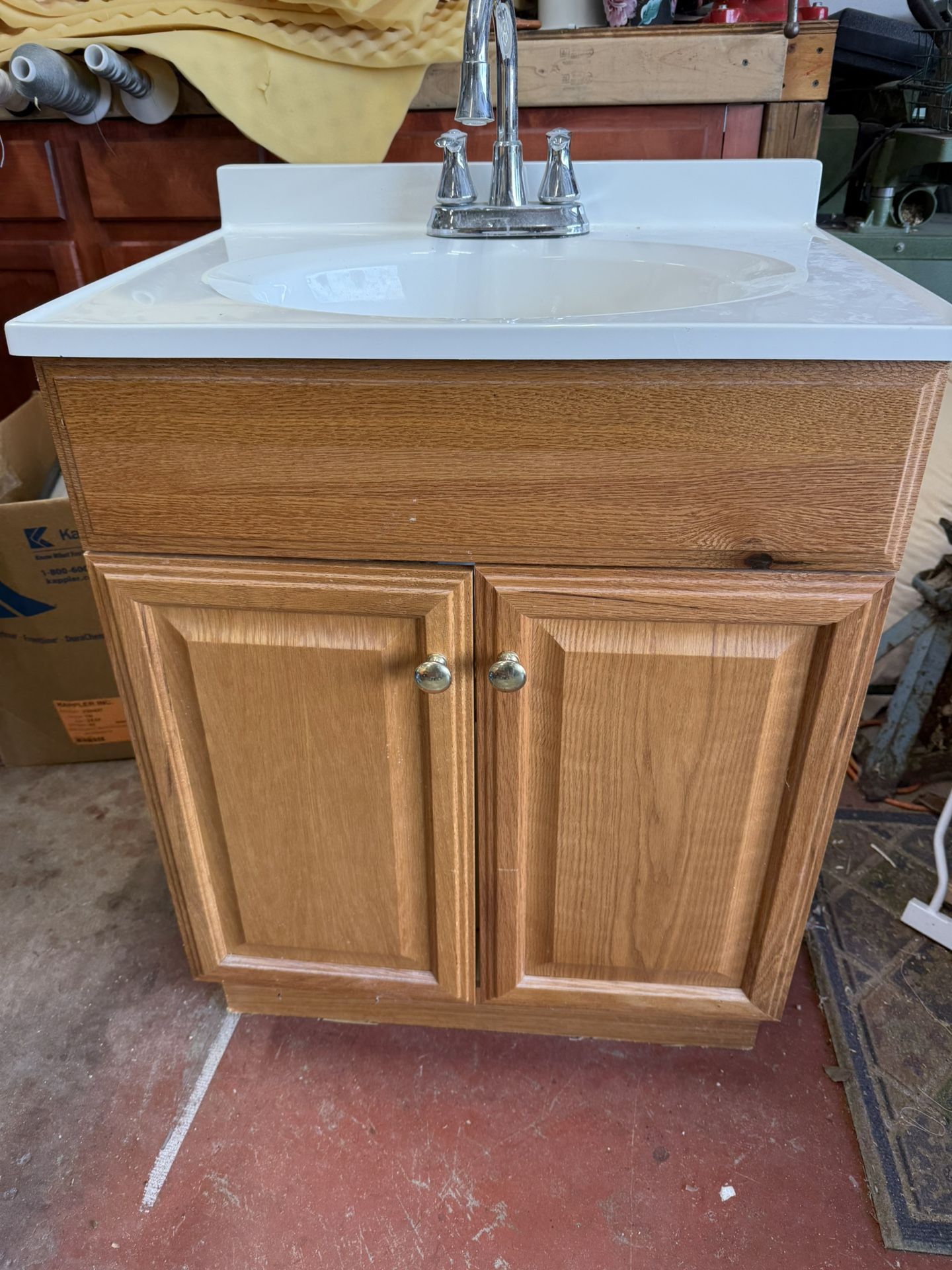 Bathroom Vanity With Sink And Faucet, Medicine Cabinet