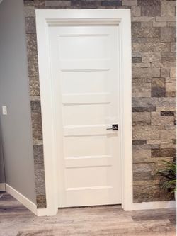 Modern 5-Panel Interior Doors w/ Chrome Hardware