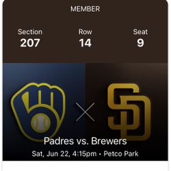 Padres vs Brewers. Saturday  June 22