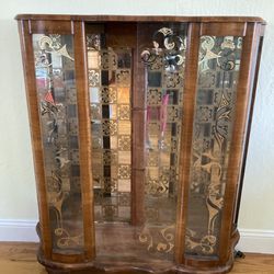 Art Deco Curio Cabinet Display Case Vintage