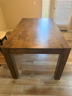 Rustic Brown Wood Dining Table - 58.5 in x 35.5 in x 30 in