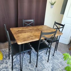 Dining Table Set With Table And Four Chairs