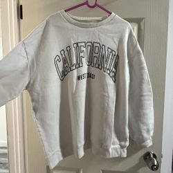 white sweatshirt, size M