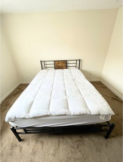 Queen Bed Frame + Mattress – Excellent Condition
