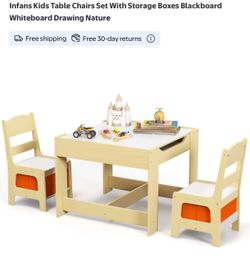 Infans Kids Table and Chairs Set with Storage