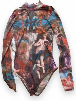 Halfheart bodysuit with baroque painting print size M