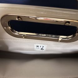 Tan Vinyl Clutch Bag