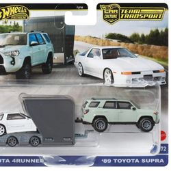 2024 Hot Wheels TEAM TRANSPORT ‘18 TOYOTA 4RUNNER and ‘89 SUPRA