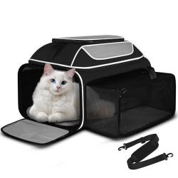 Petskd Top and Side Expandable Pet Carrier 19x13x9 Inches Southwest Allegiant Airlines Approved, Soft-Sided Carrier for Small Dog Under 12 lbs and Lar