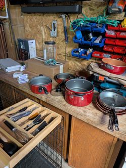 Red copper pot set