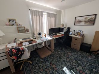 Two desks large and corner desk