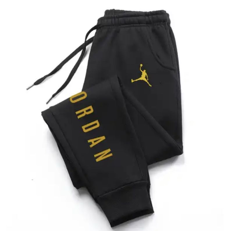 Air Jordan Sweatpants Men's Fleece Black And Gold Multicolor Summer Wear Swag