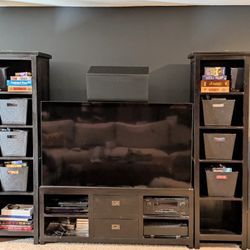 TV Media Center With Matching Bookcases
