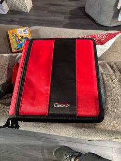 Free Case-it Zipper Binder Red and Black