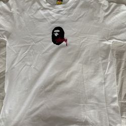 Brand New Bape X Stussy Shirt Size Medium With Tags And Bag 