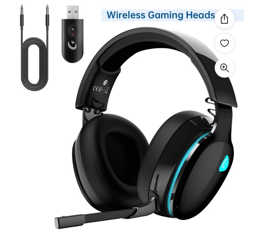 Wireless Gaming Headset with Detachable Mic