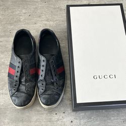 Gucci Black Ace GG Sneakers Size 9 Mens