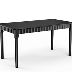 Solid wood MCM dining table in Black