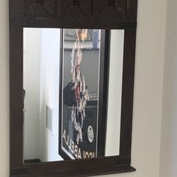 Antique Wood Mirror 