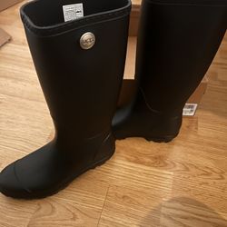Uggs Shelby Matte Rain Boots, Black Size 7