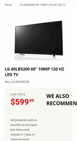 LG 60” LED TV – Full HD 1080p – 60LB5200