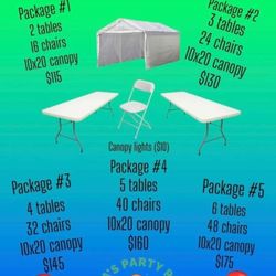 Chairs Canopy And Tables