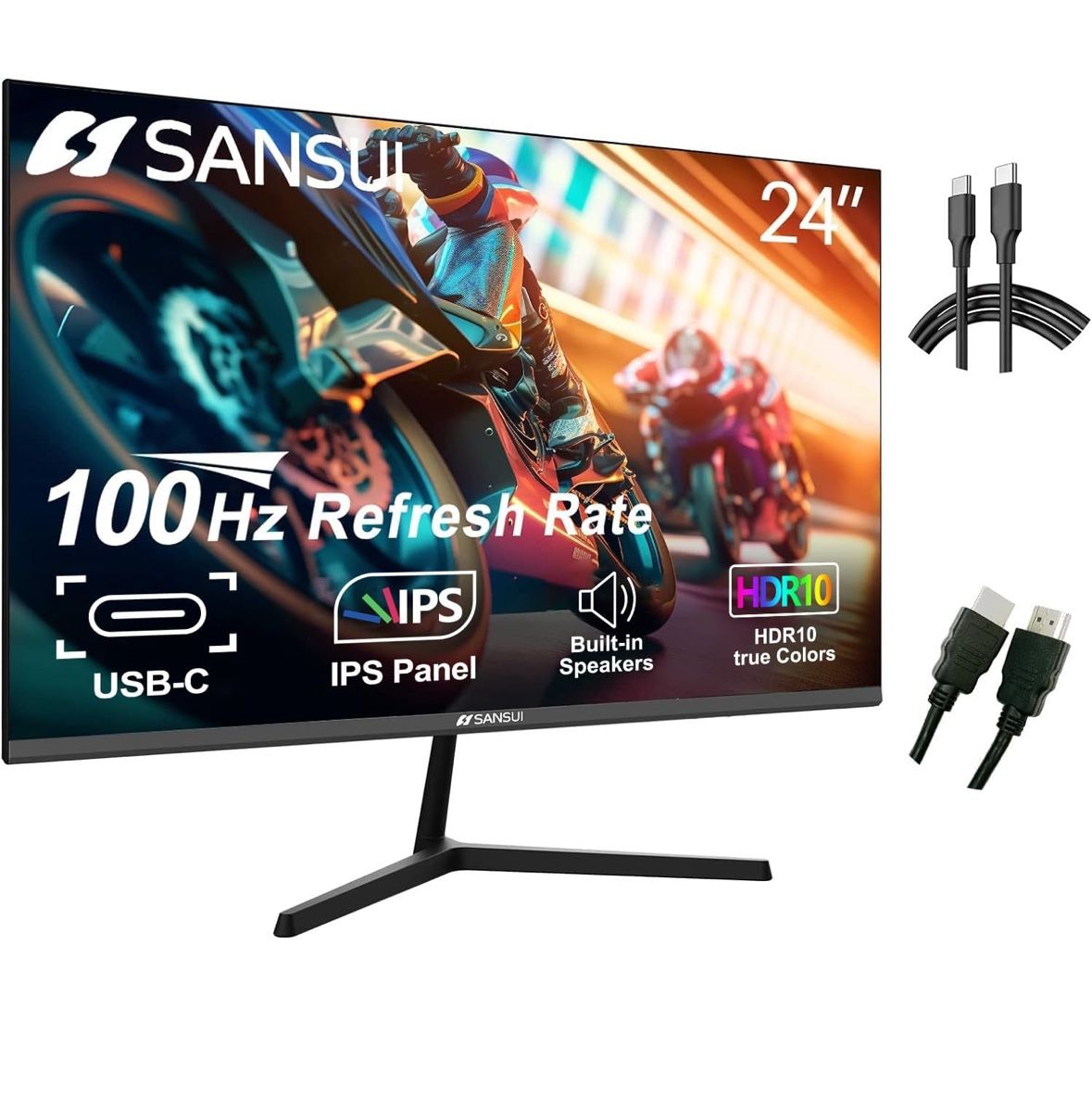 2 Brand New Sansui Monitors & Adjustable Mounting Stands Free