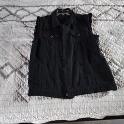 Black Jean Vest (Never Worn) Xl