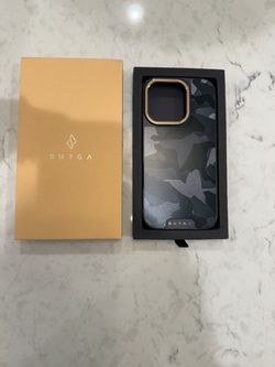 BURGA iPhone Case Camo Pattern with Gold Trim