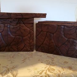 2 Heavy Wood Storage Boxes