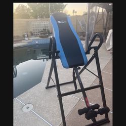 GYM Inversion Table with AIRSOFT NO PINCH Ankle Holders, SURELOCK Safety Ratchet System, and Lumbar Support ( $ 75.00 )