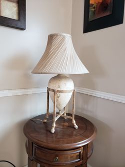 Marble travertine lamp make an offer ASAP hoping to sale it today