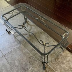 Beautiful Metal and Beveled Glass Coffee Table”
