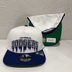 MLB New Era Los Angeles Dodgers White Blue Ice Cold ❄️❄️ 9fifty A Frame SnapBack Hats 